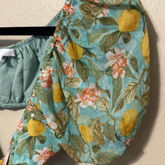 Revolve More To Come‎ Marlene Cut Out Dress in Green Floral Size Medium NWT - Picture 6 of 8